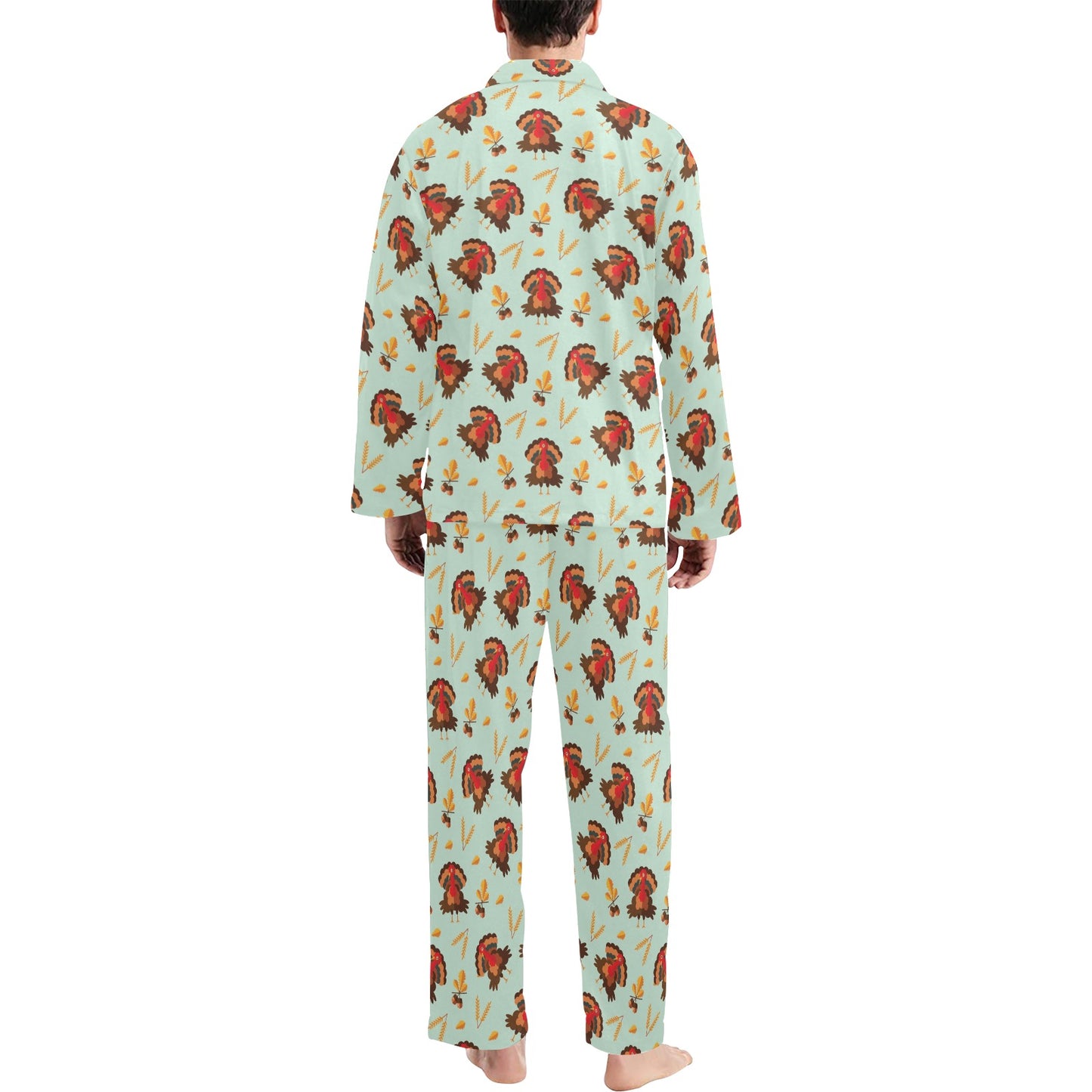 Thanksgiving Print Design LKS309 Men's Long Pajama Set