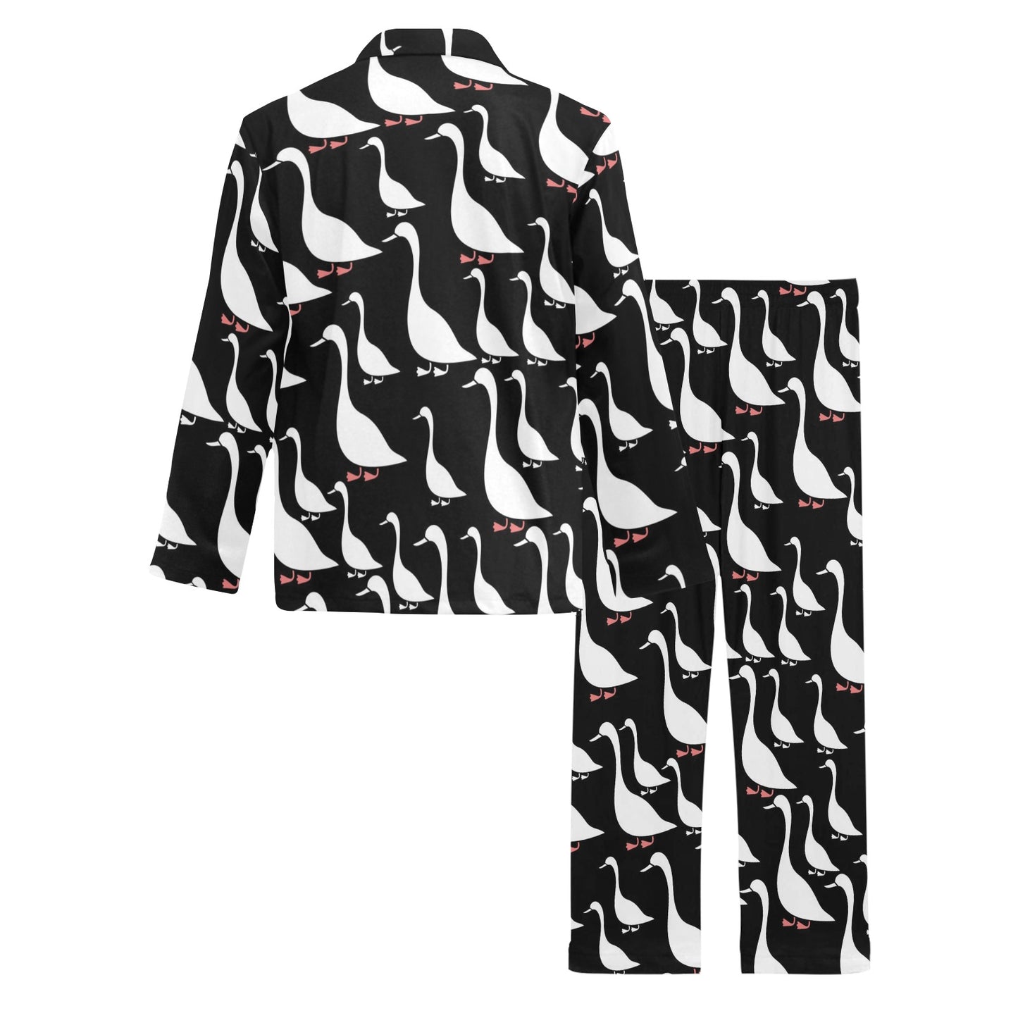 Goose Pattern Print Design 01 Men's Long Pajama Set
