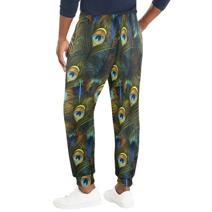 Peacock Feather Pattern Print Design A03 Men's Casual Track Pants