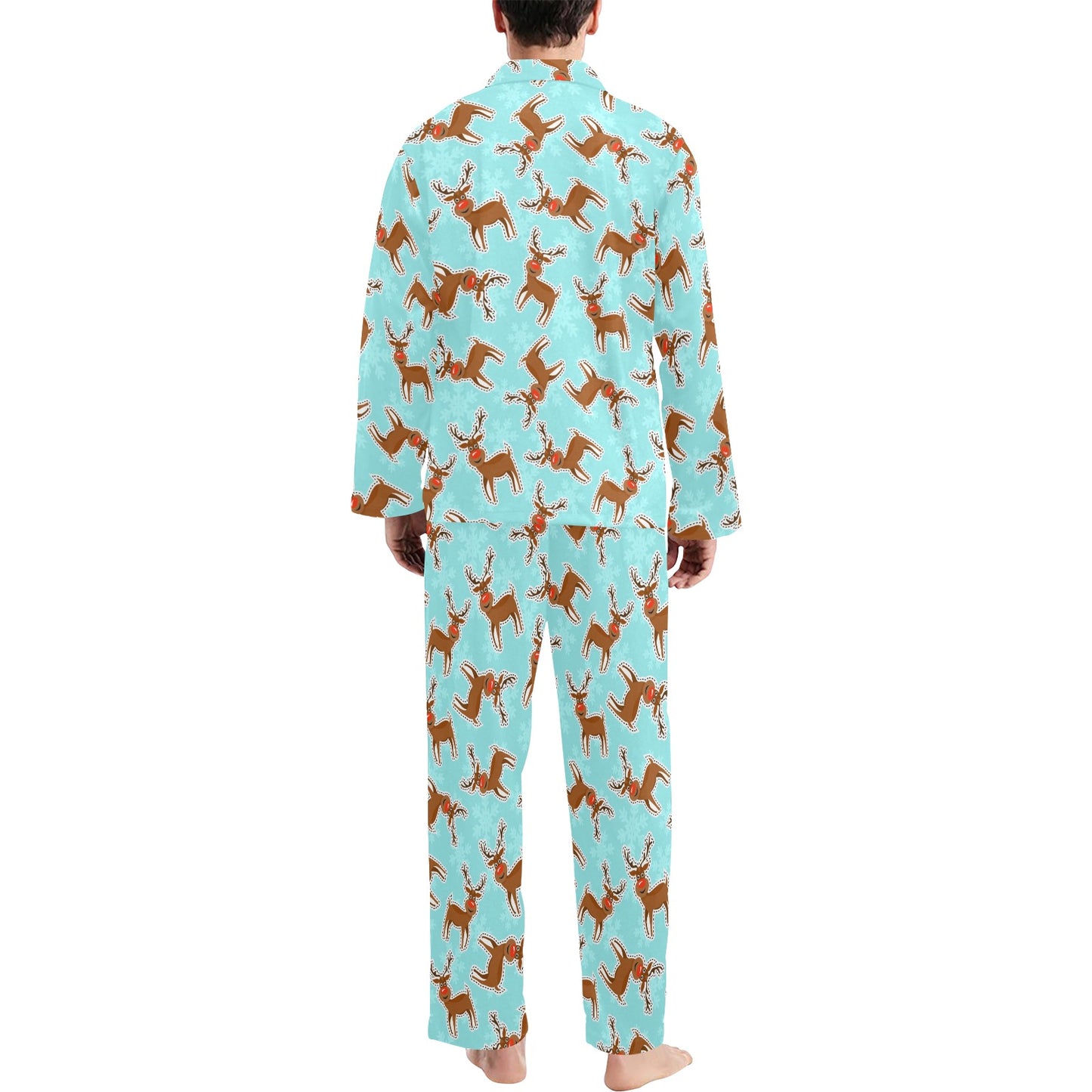Reindeer Print Design LKS403 Men's Long Pajama Set