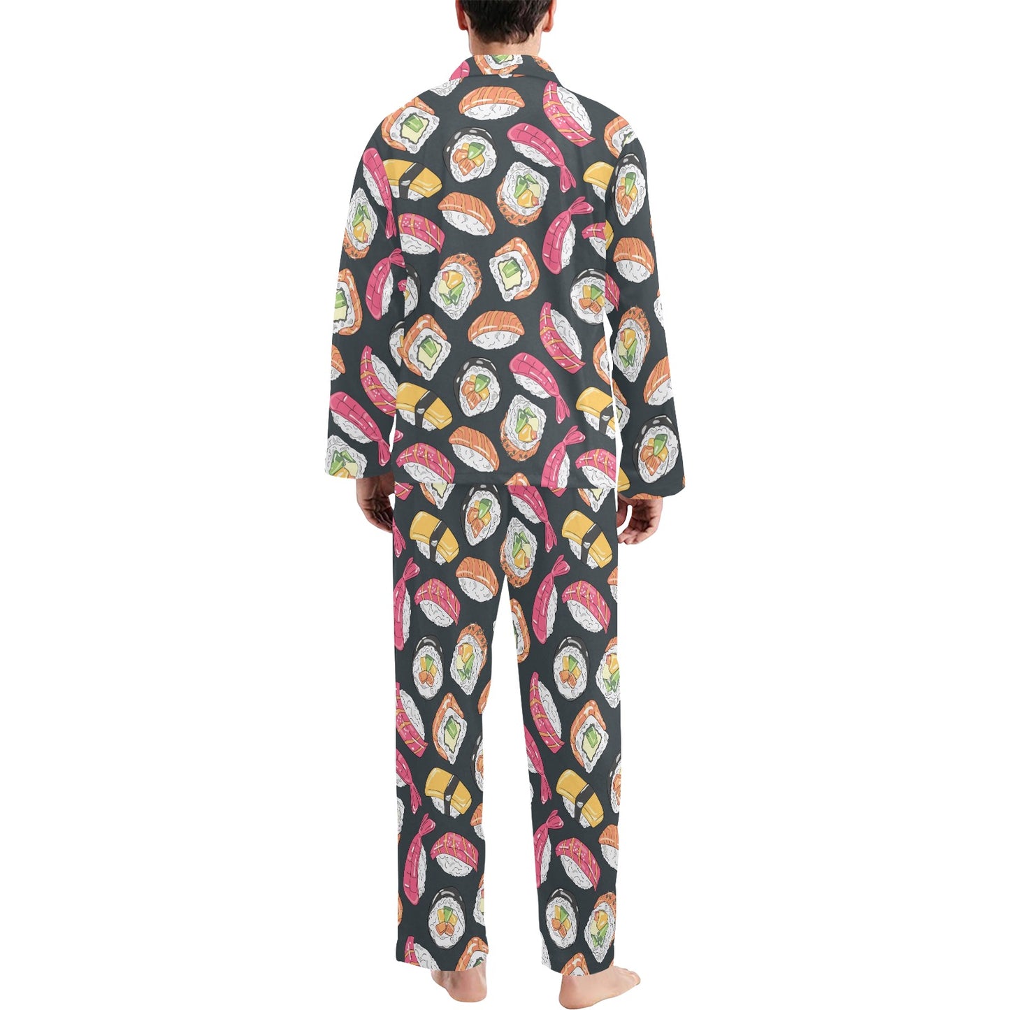 Sushi Print Design LKS306 Men's Long Pajama Set