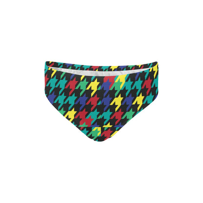 Houndstooth Colorful Pattern Print Design 02 Men's Swimming Briefs