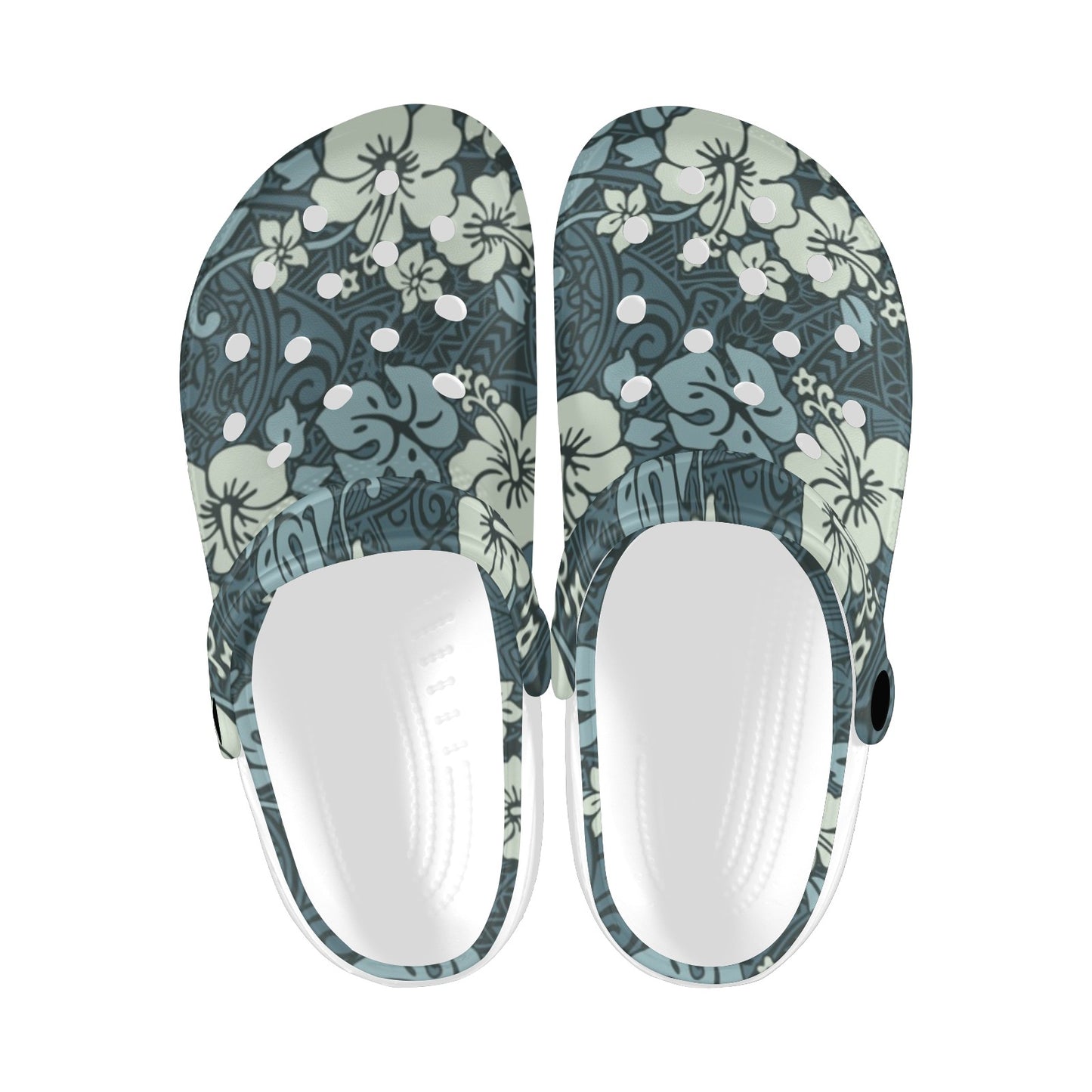 Flower Hawaiian Hibiscus Style Print Pattern Unisex Clogs Shoes