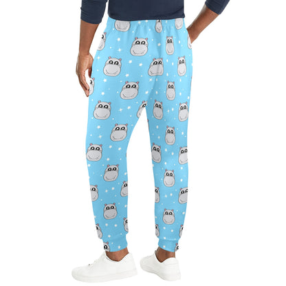 Hippo Design Print Pattern JJ0347 Men's Casual Track Pants