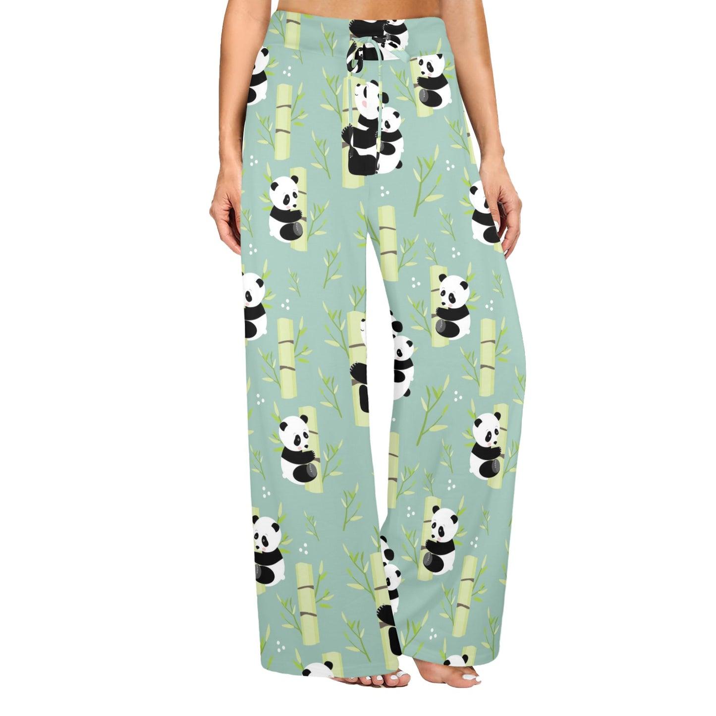Panda Pattern Print Design A03 Women's Wide Leg Lounge Pants