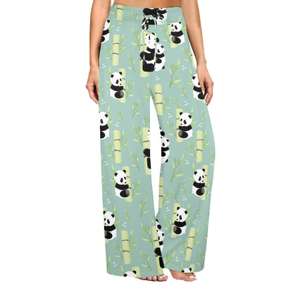 Panda Pattern Print Design A03 Women's Wide Leg Lounge Pants