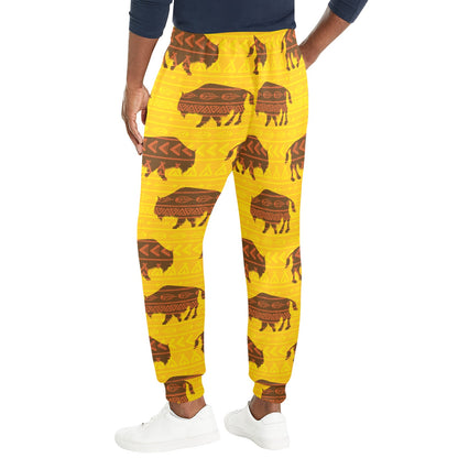 Bison Native Pattern Print Design 01 Men's Casual Track Pants