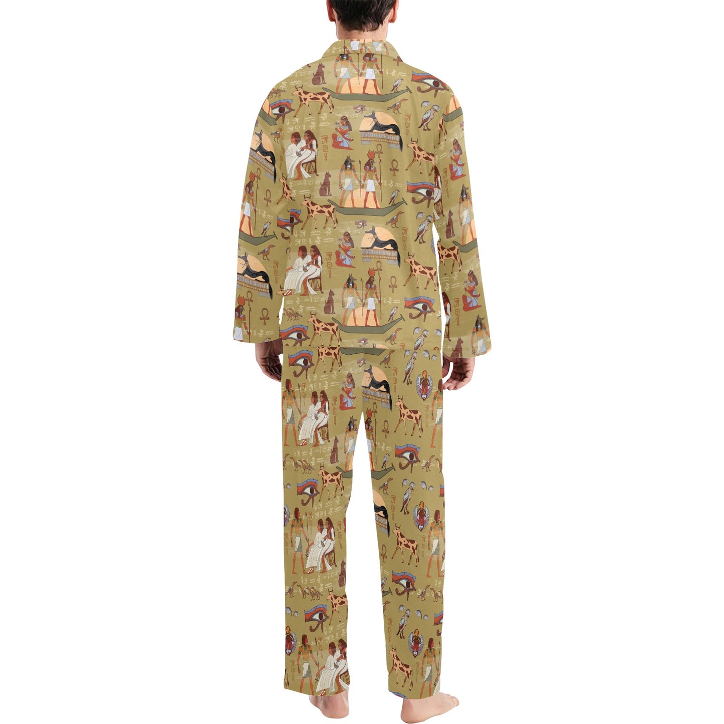 Ancient Greek Classic Pattern Design LKS305 Men's Long Pajama Set