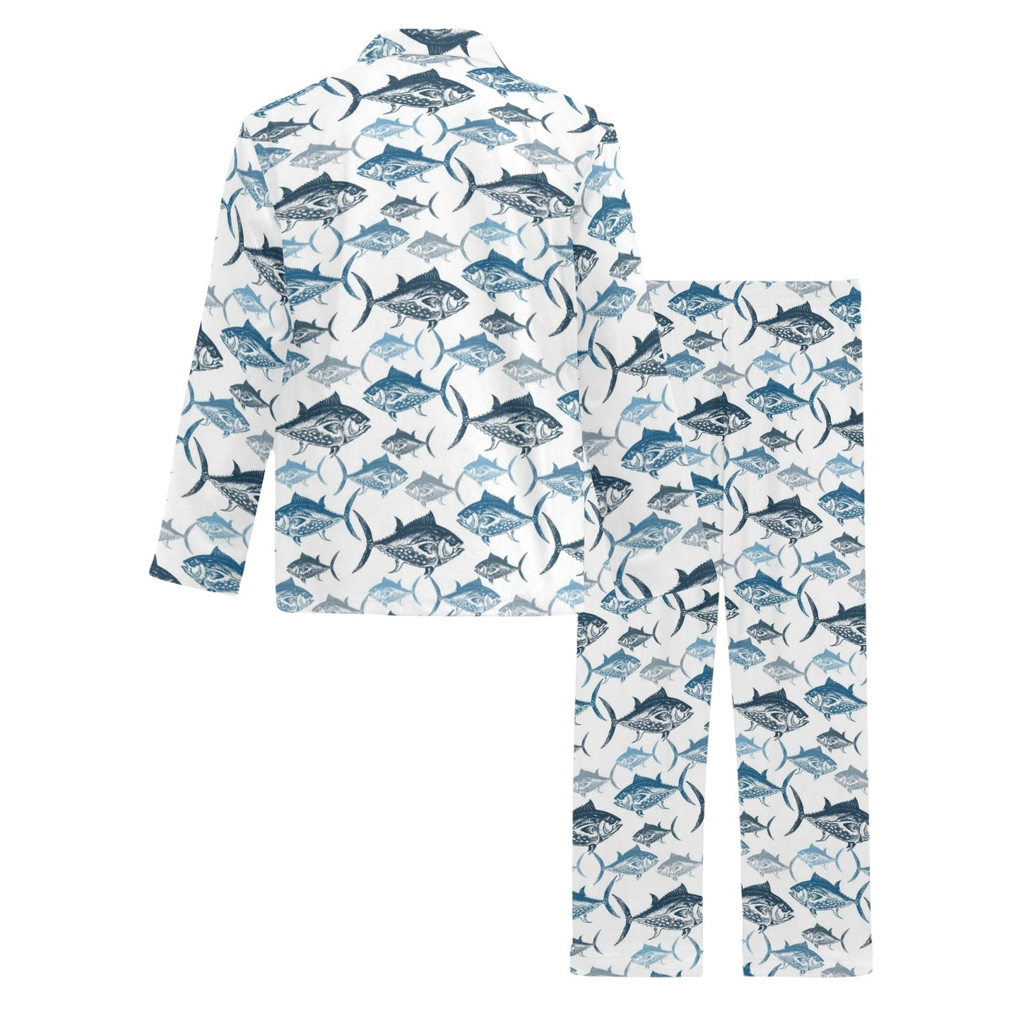 Tuna Fish Print Design LKS303 Men's Long Pajama Set