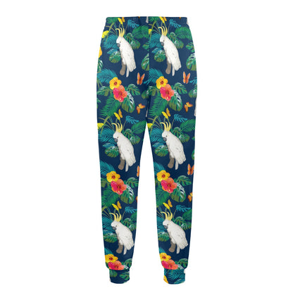 Cockatoo Tropical Pattern Print Design 02 Men's Casual Track Pants