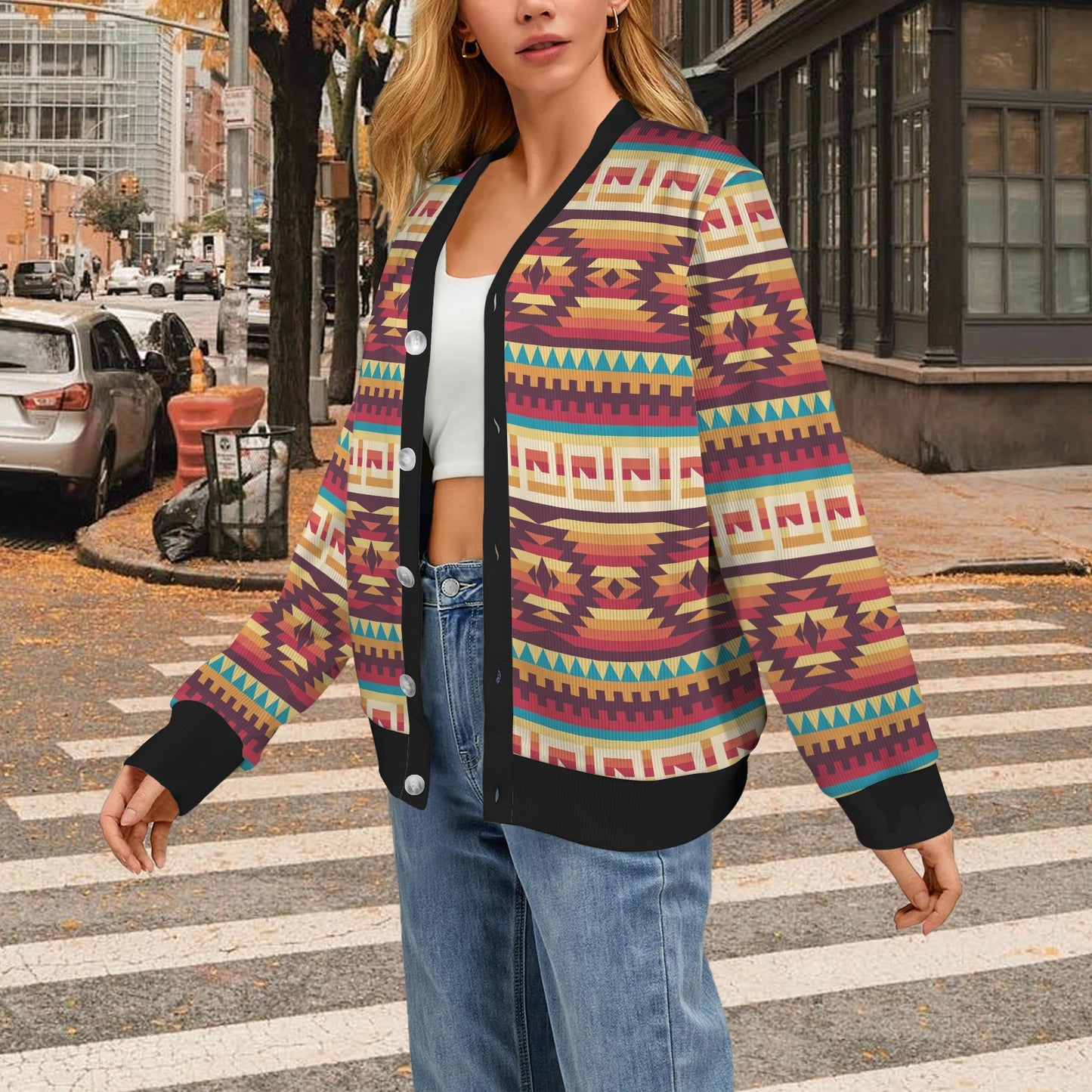 Tribal Aztec Vintage Women's Cardigan