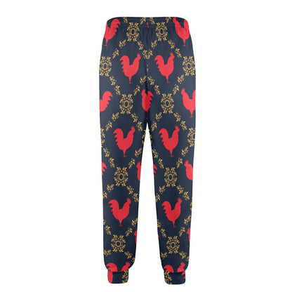 Rooster Pattern Print Design A02 Men's Casual Track Pants