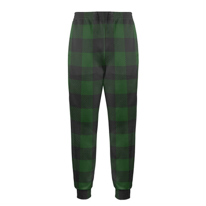 Buffalo check Green Pattern Print Design 02 Men's Casual Track Pants