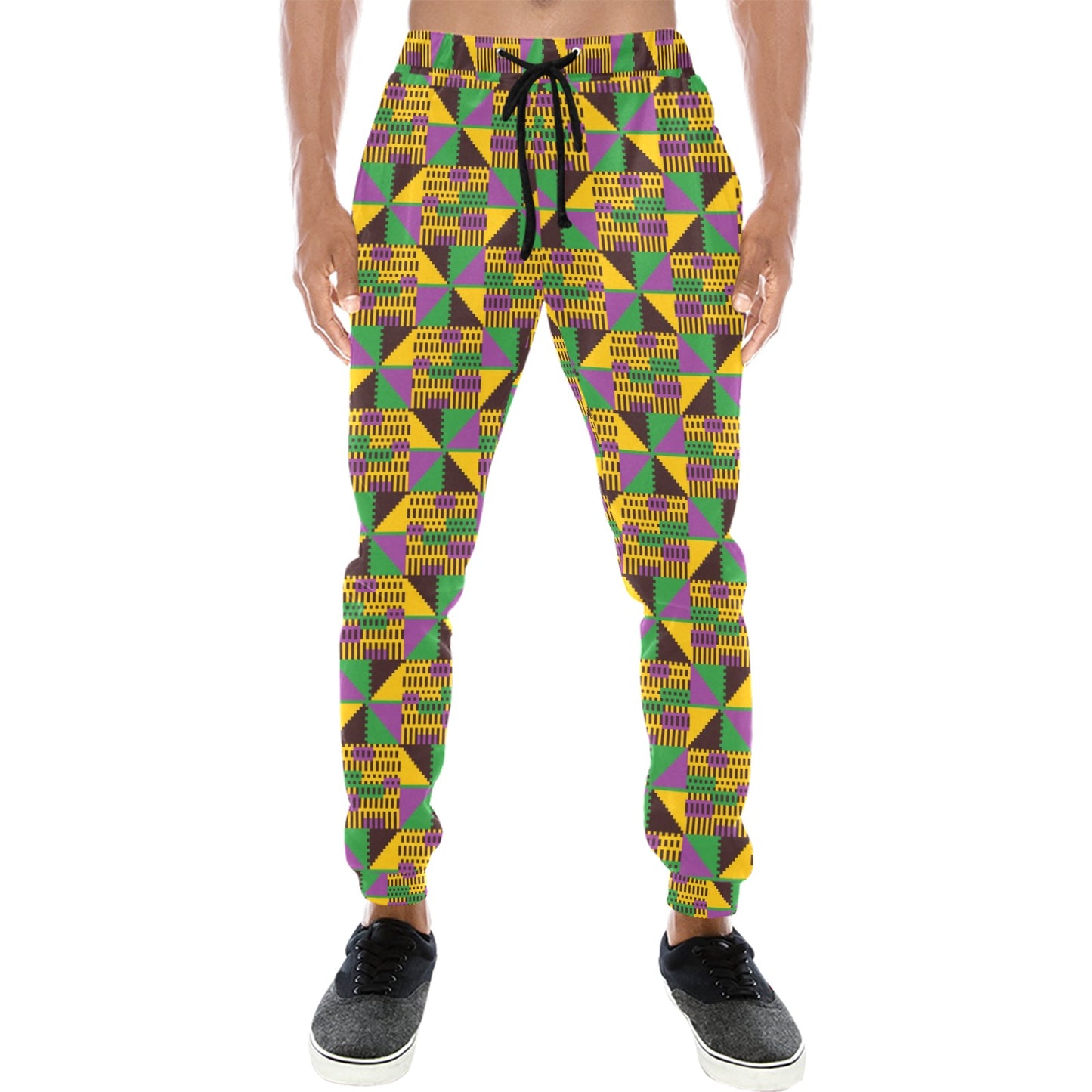 Kente Triangle Design African Print Men's Sweatpants