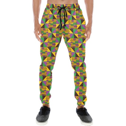 Kente Triangle Design African Print Men's Sweatpants