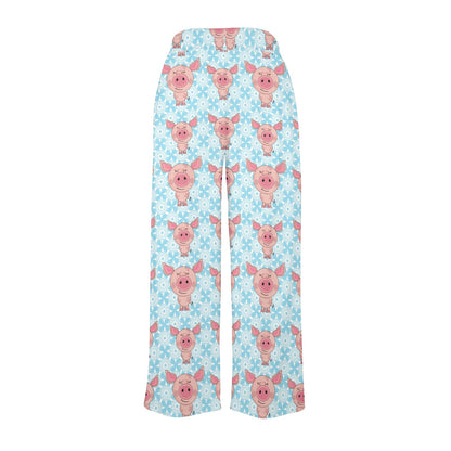 Pig Print Design LKS402 Women's Wide Leg Lounge Pants
