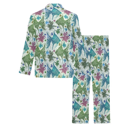 Angelfish Tribal Pattern Print Design 01 Men's Long Pajama Set