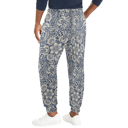Elegant Floral Print Pattern Men's Casual Track Pants