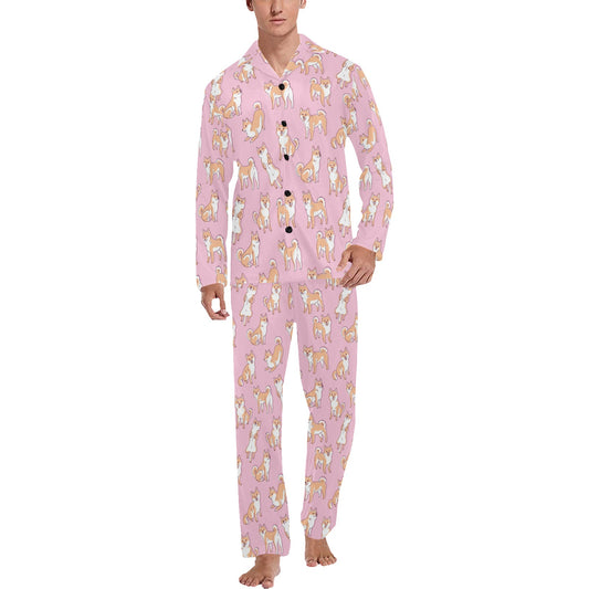 Shiba Inu Print Design LKS303 Men's Long Pajama Set