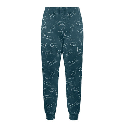 Kitten Design Print Pattern JJ0356 Men's Casual Track Pants