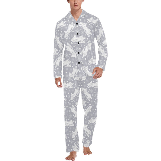 Snowmobile Print Design LKS302 Men's Long Pajama Set