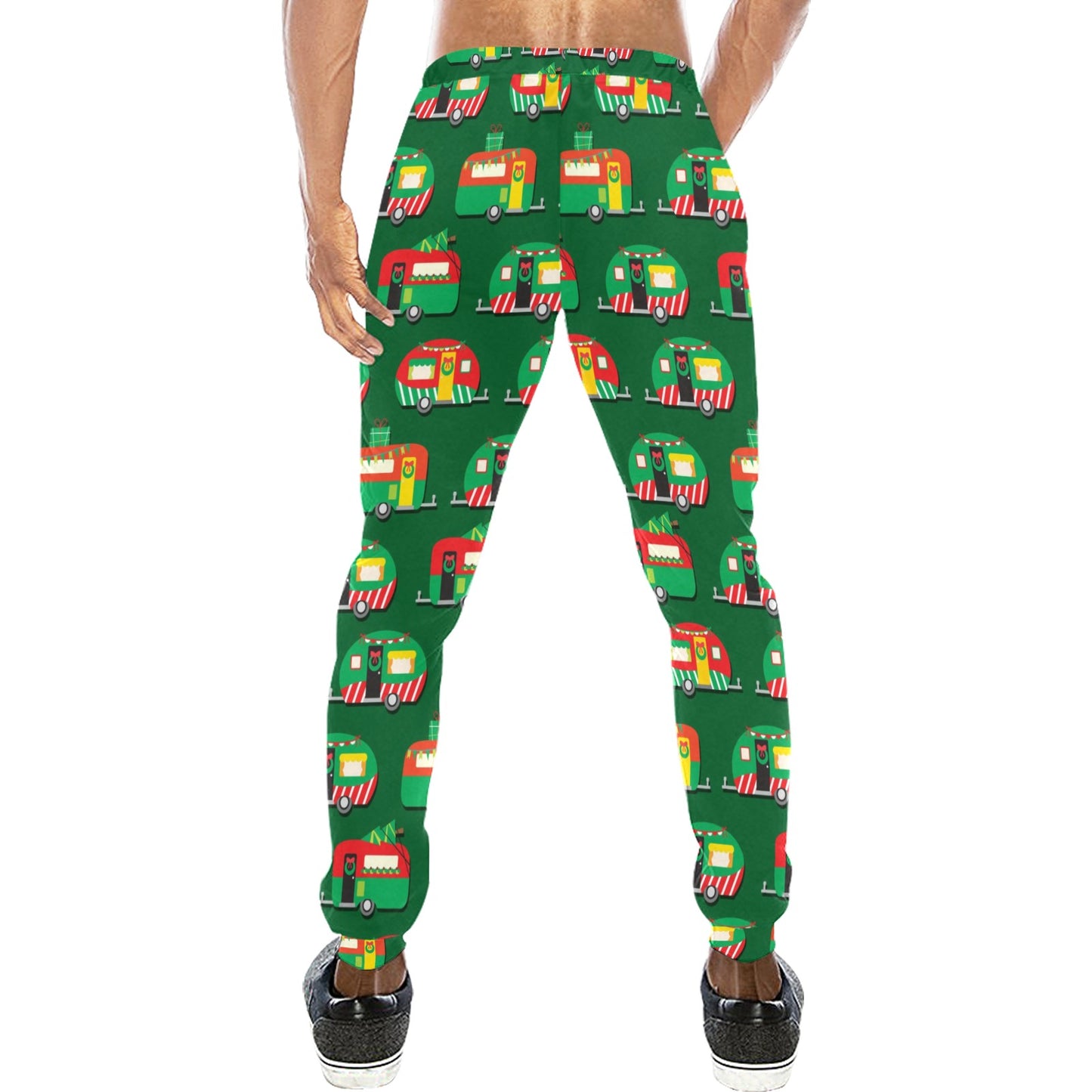 Camper Camping Christmas Themed Print Men's Sweatpants