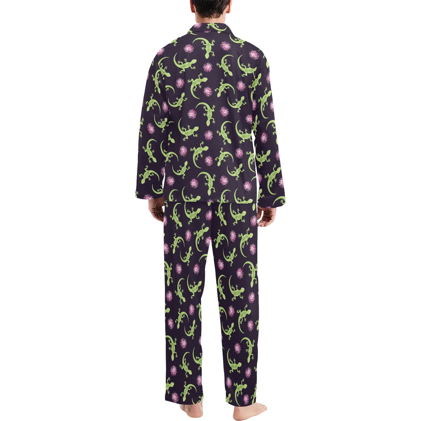 lizard Print Design LKS402 Men's Long Pajama Set