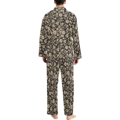 Brocade Pattern Print Design 03 Men's Long Pajama Set