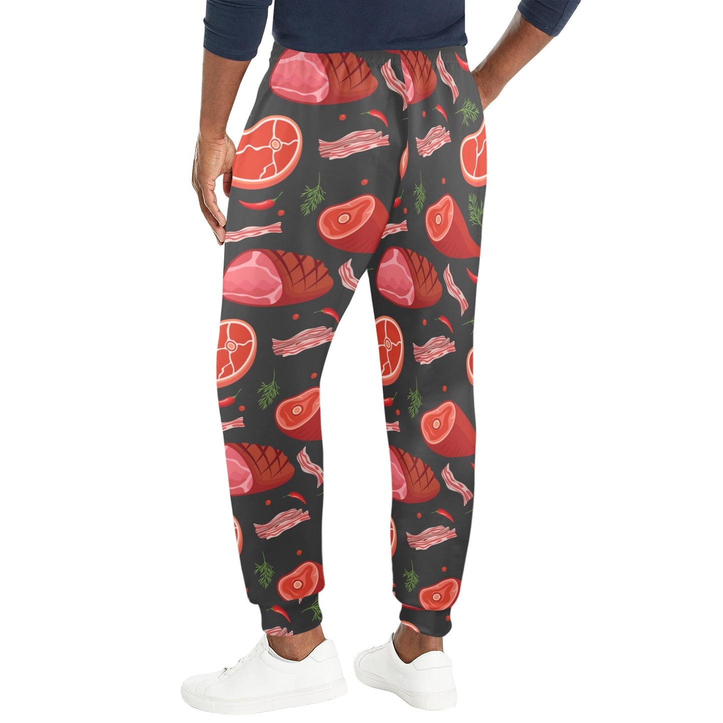 Meat Pattern Print Design 03 Men's Casual Track Pants