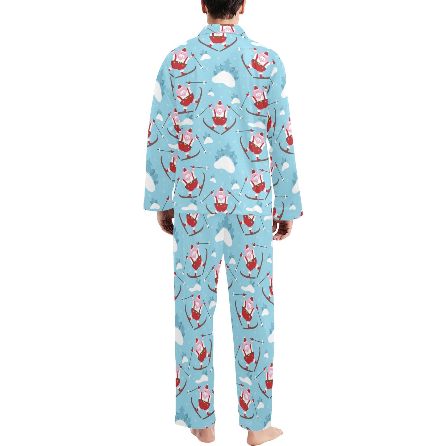 Ski Print Design LKS309 Men's Long Pajama Set