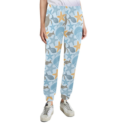 Polynesian Jellyfish Turtle Print Women's Casual Track Pants