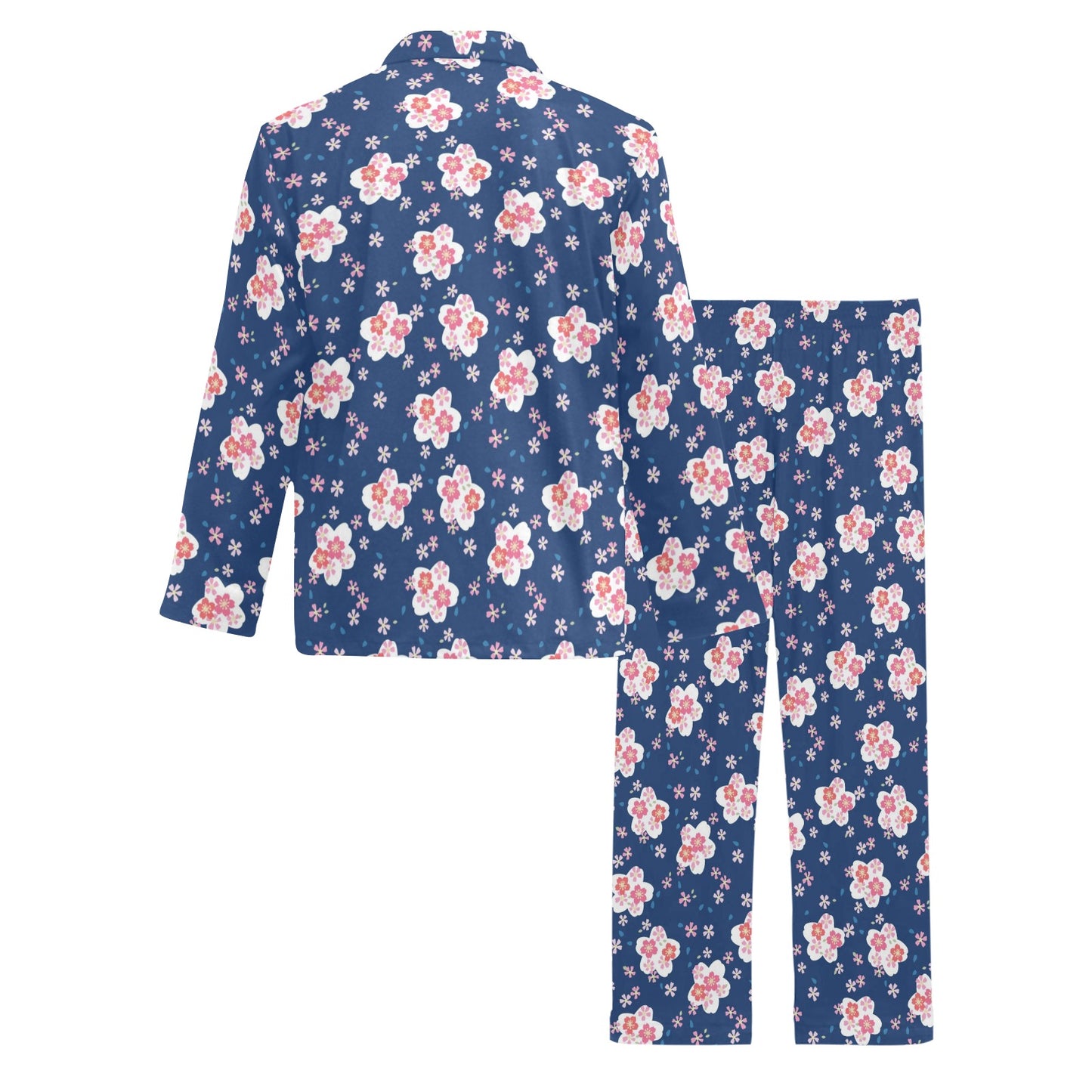 Sakura Print Design LKS306 Men's Long Pajama Set
