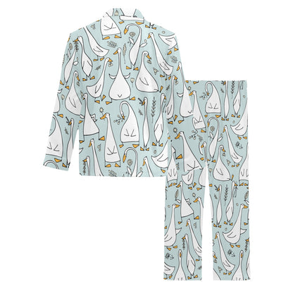 Goose Pattern Print Design 03 Men's Long Pajama Set