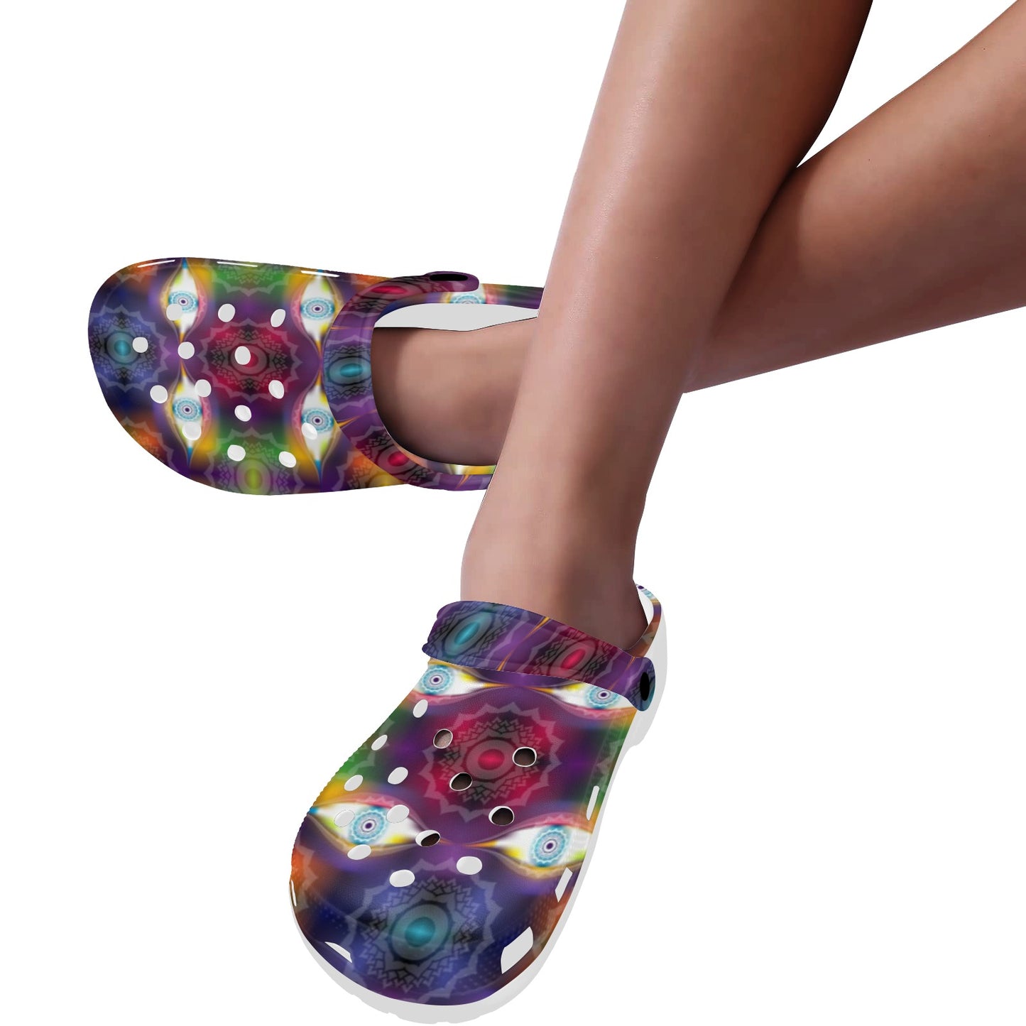 Chakra Eye Print Pattern Unisex Clogs Shoes