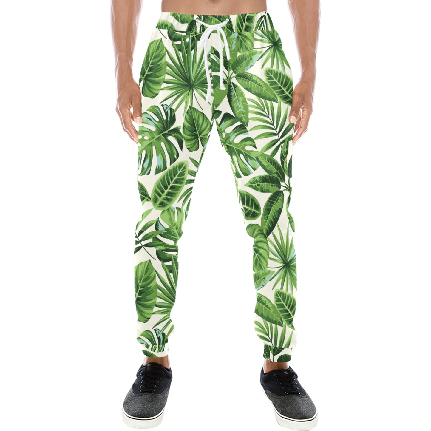 Tropical Flower Pattern Print Design TF013 Men's Sweatpants