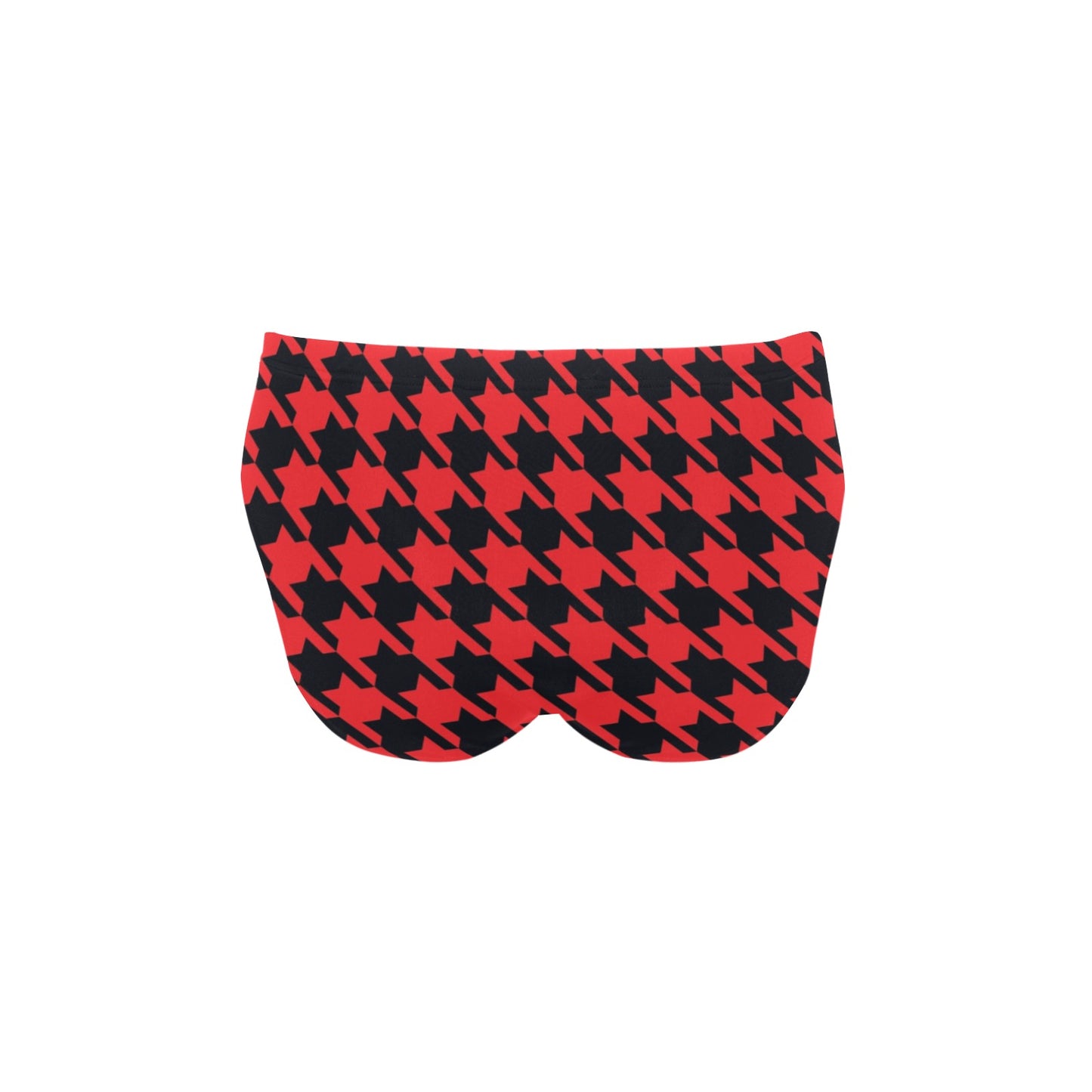 Houndstooth Red Pattern Print Design 03 Men's Swimming Briefs