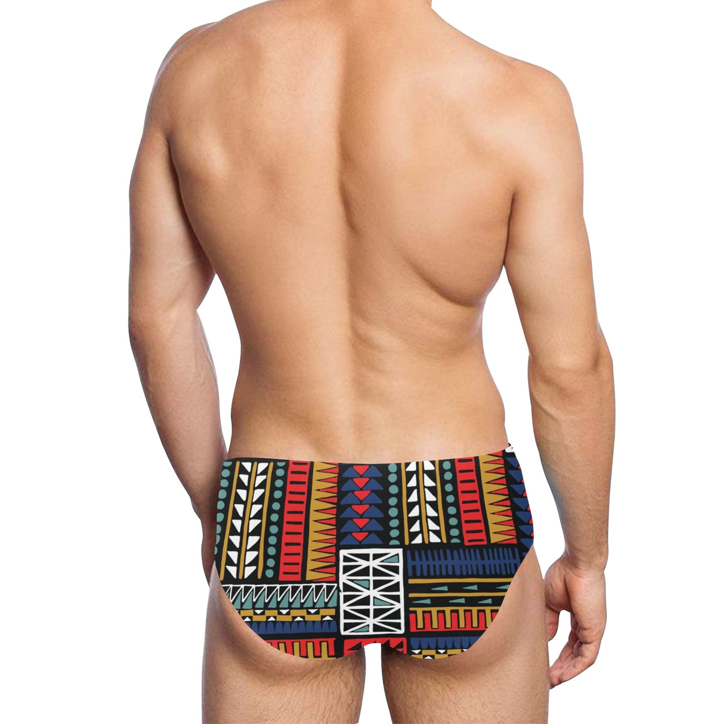 Kente Pattern Print Design 02 Men's Swimming Briefs