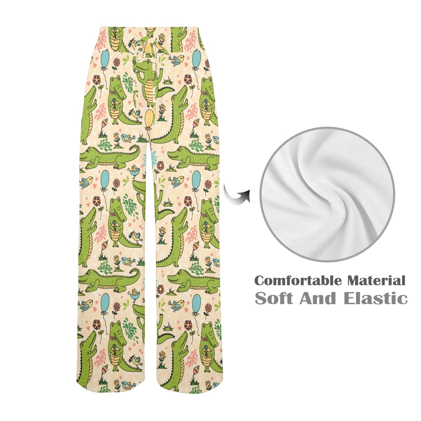 Alligator Pattern Print Design 01 Women's Wide Leg Lounge Pants
