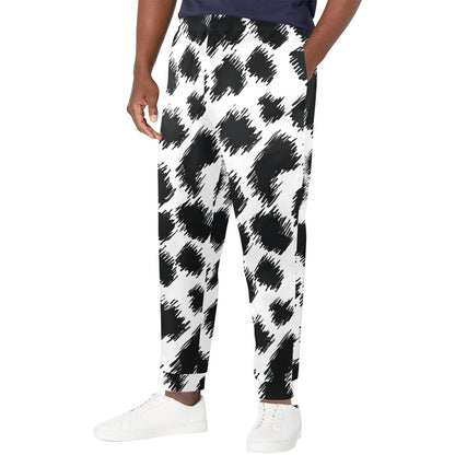 Cheetah Black Print Pattern Men's Casual Track Pants