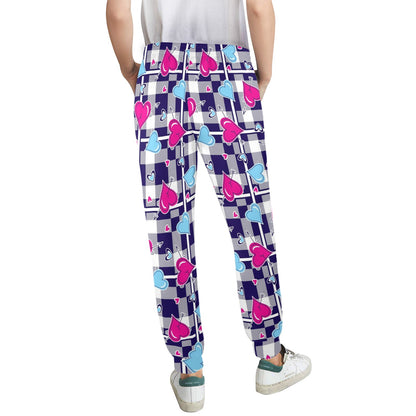 Heart Design Print Pattern JJ0335 Women's Casual Track Pants