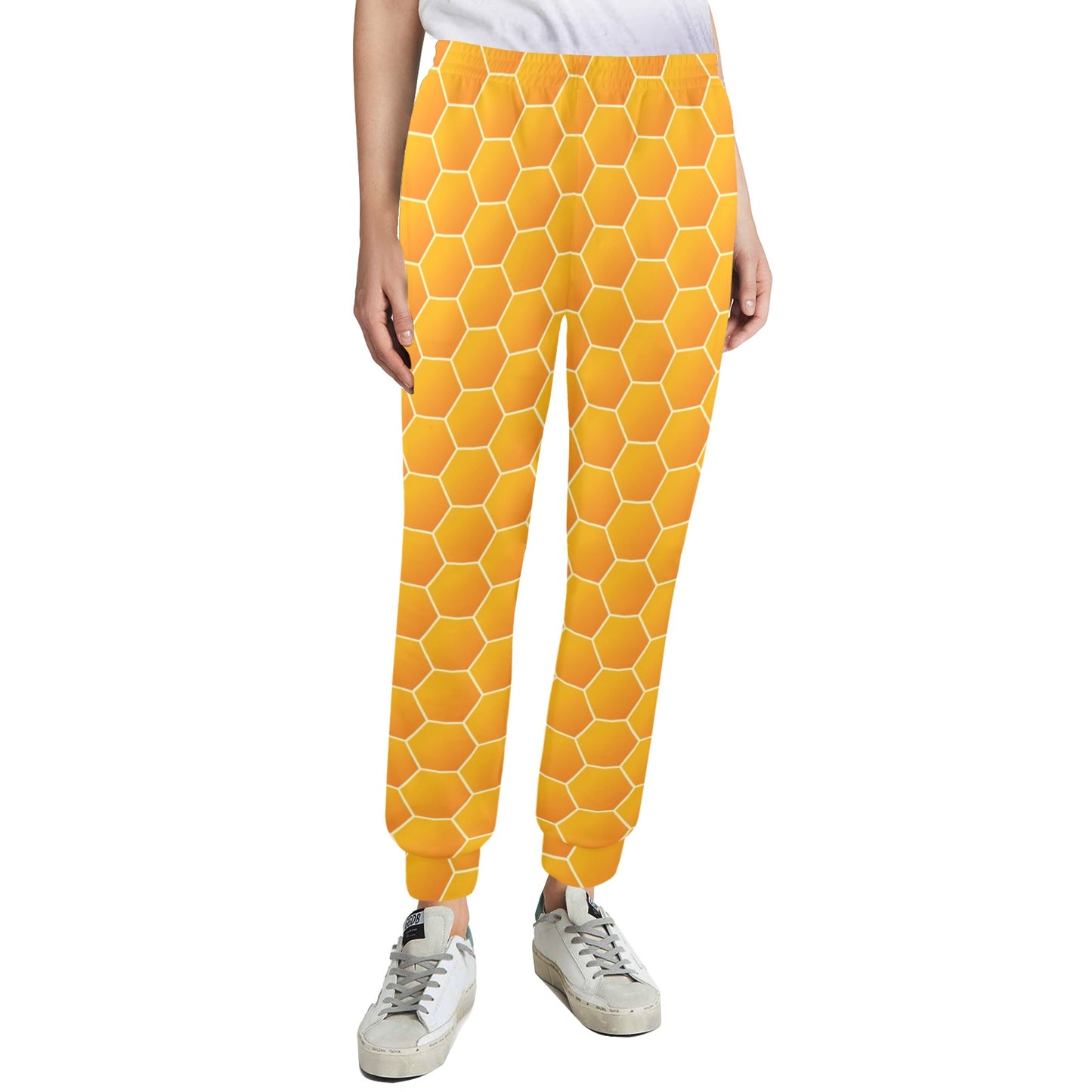 Honey Bee Honeycomb Print Design LKS3011 Women's Casual Track Pants