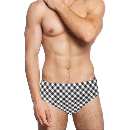 Gingham Print Design LKS402 Men's Swimming Briefs
