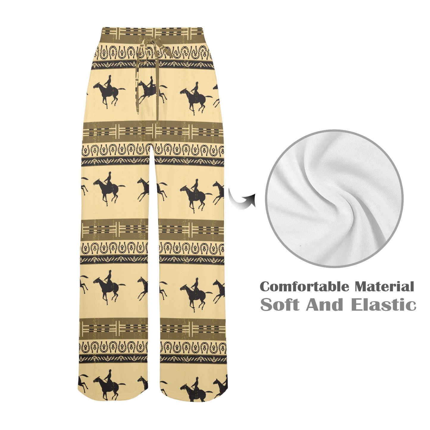 Horse Pattern Prnt Women's Wide Leg Lounge Pants