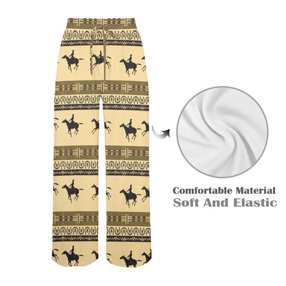 Horse Pattern Prnt Women's Wide Leg Lounge Pants