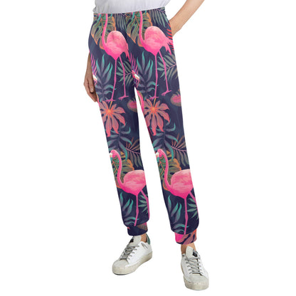 Flamingo Tropical Pattern Women's Casual Track Pants