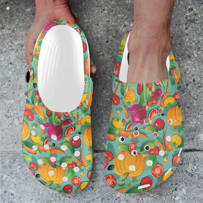 Vegan Colorful Themed Design Print Unisex Clogs Shoes