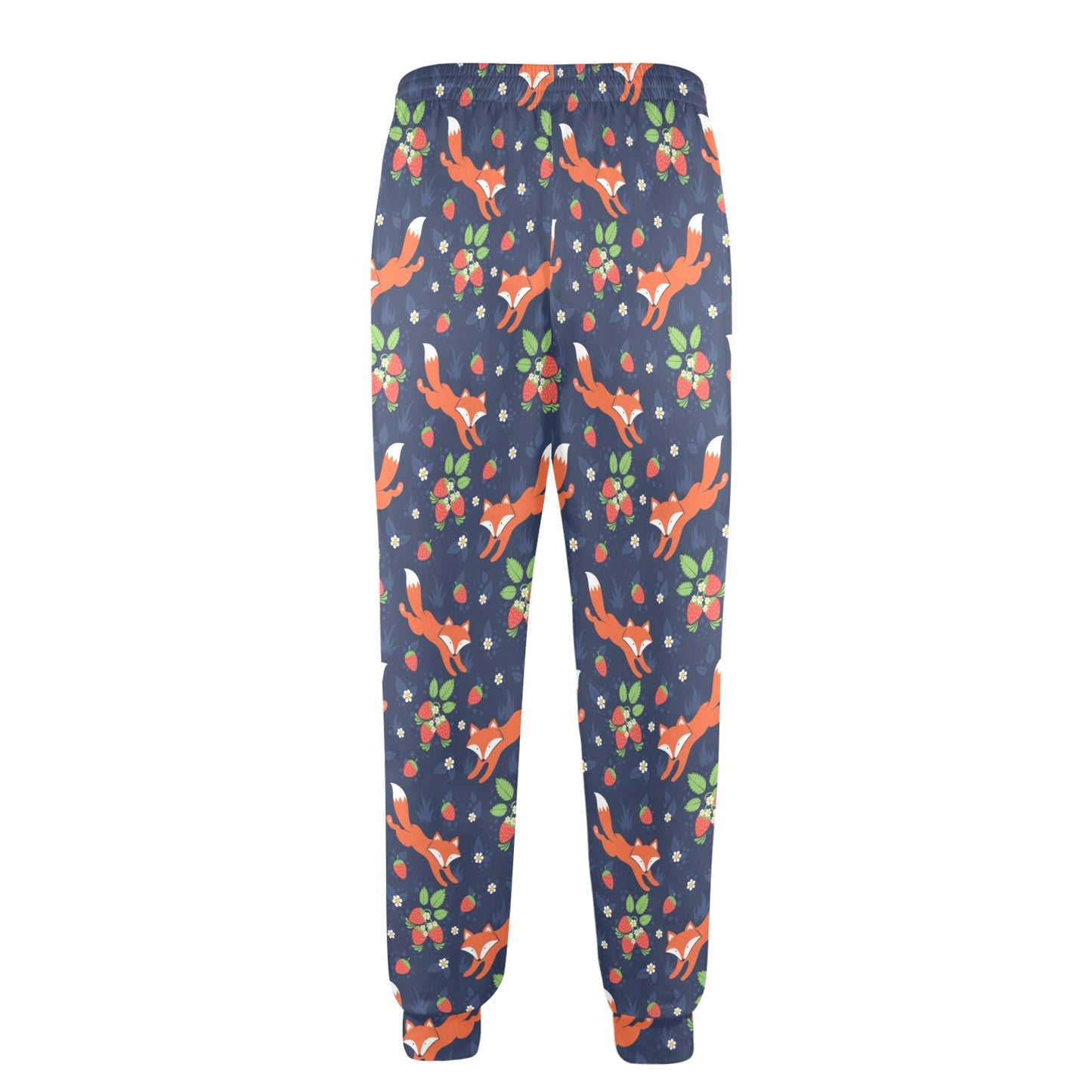 Fox Strawberry Print Pattern Men's Casual Track Pants