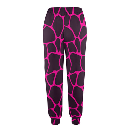 Giraffe Pink Background Texture Print Women's Casual Track Pants