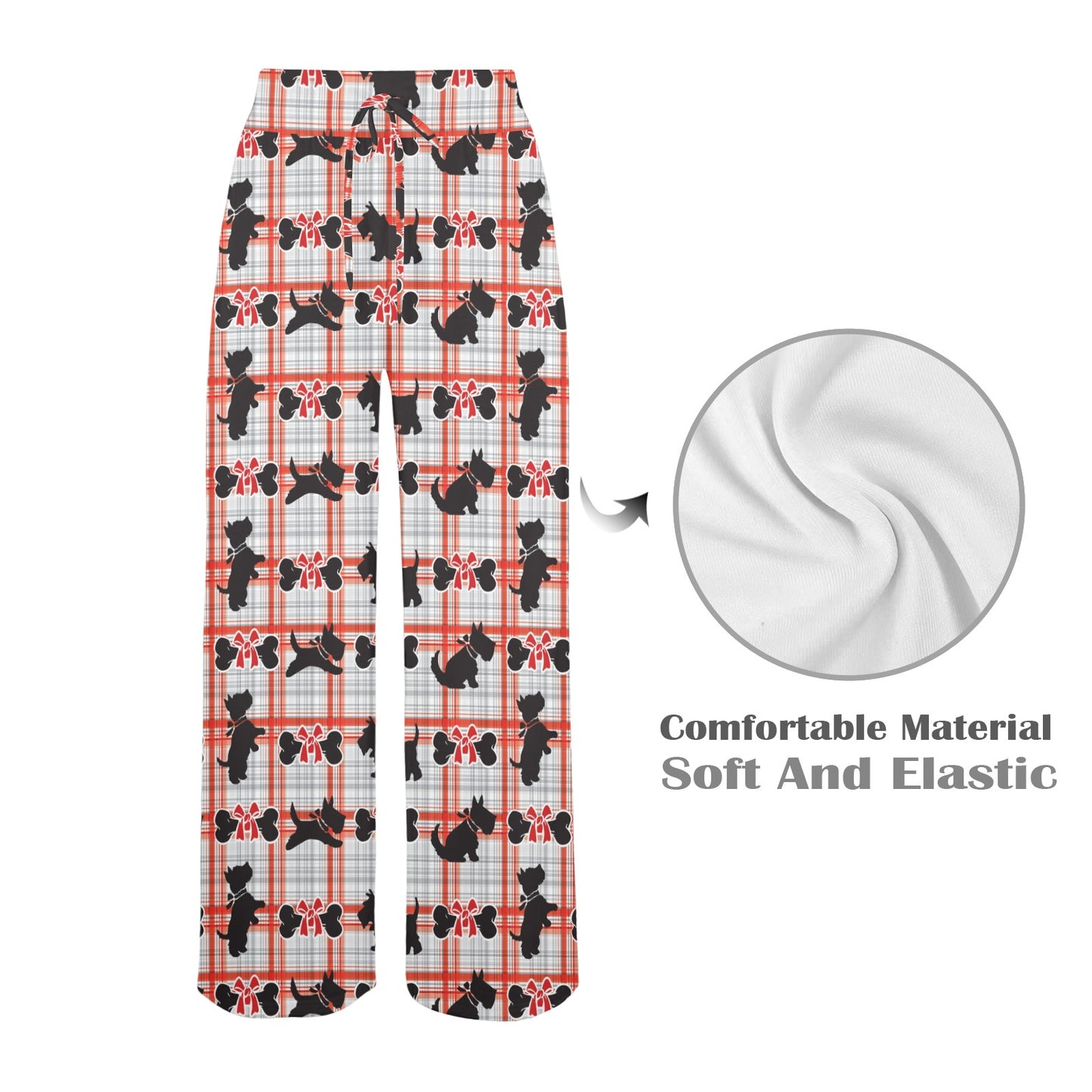 Scottish Terriers Print Design LKS3014 Women's Wide Leg Lounge Pants