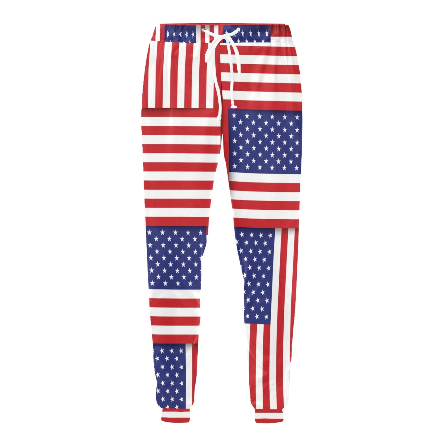 Patriotic US Flag Pattern Print Design A01 Men's Sweatpants